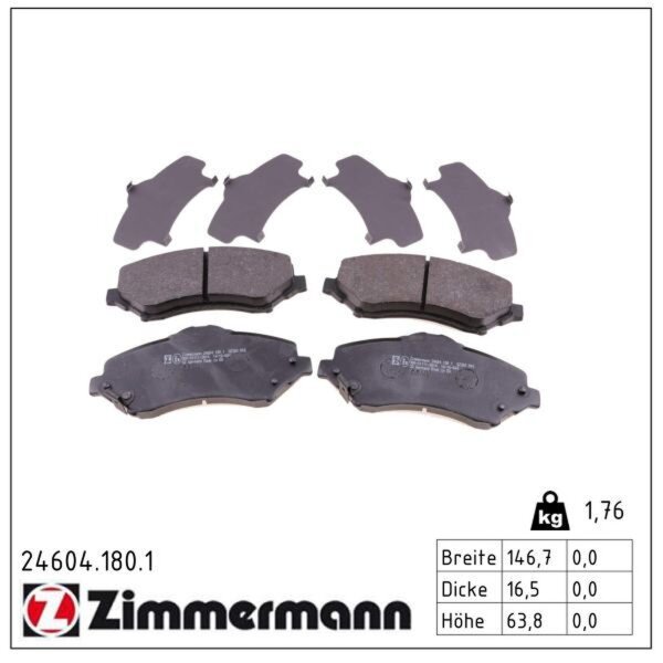ZIMMERMANN 24604.180.1 Bremsbelagsatz, Scheibenbremse