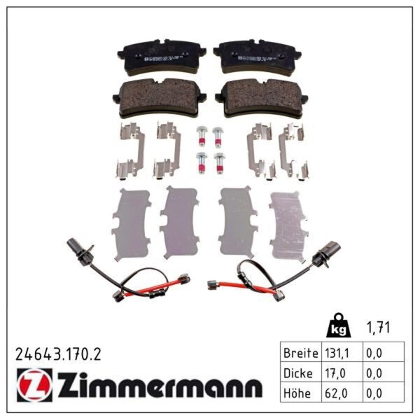 ZIMMERMANN 24643.170.2 Bremsbelagsatz, Scheibenbremse