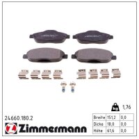 ZIMMERMANN 24660.180.2 Bremsbelagsatz, Scheibenbremse