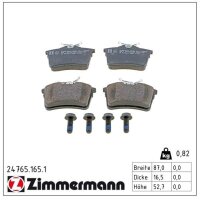 ZIMMERMANN 24765.165.1 Bremsbelagsatz, Scheibenbremse