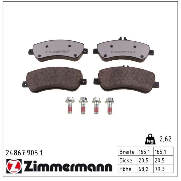 ZIMMERMANN 24867.905.1 Bremsbelagsatz, Scheibenbremse