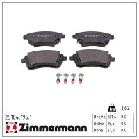 ZIMMERMANN 25184.195.1 Bremsbelagsatz, Scheibenbremse