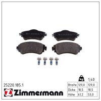 ZIMMERMANN 25220.185.1 Bremsbelagsatz, Scheibenbremse