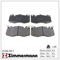 ZIMMERMANN 25300.190.1 Bremsbelagsatz, Scheibenbremse