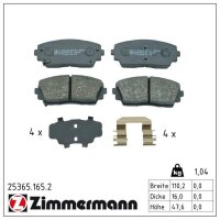 ZIMMERMANN 25365.165.2 Bremsbelagsatz, Scheibenbremse