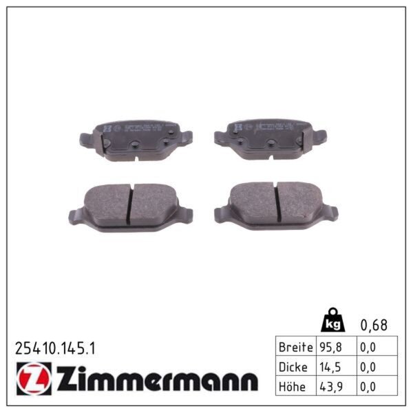 ZIMMERMANN 25410.145.1 Bremsbelagsatz, Scheibenbremse