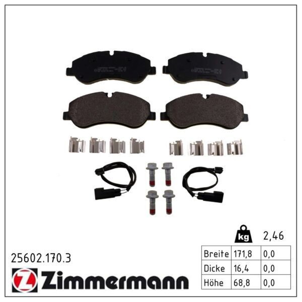 ZIMMERMANN 25602.170.3 Bremsbelagsatz, Scheibenbremse