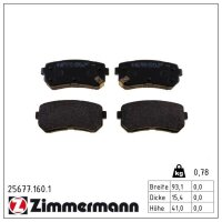 ZIMMERMANN 25677.160.1 Bremsbelagsatz, Scheibenbremse