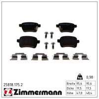 ZIMMERMANN 25818.175.2 Bremsbelagsatz, Scheibenbremse