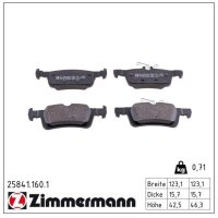 ZIMMERMANN 25841.160.1 Bremsbelagsatz, Scheibenbremse