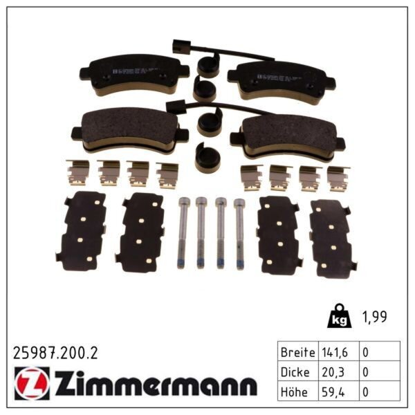 ZIMMERMANN 25987.200.2 Bremsbelagsatz, Scheibenbremse