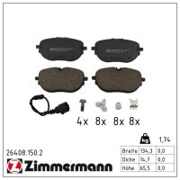 ZIMMERMANN 26408.150.2 Bremsbelagsatz, Scheibenbremse