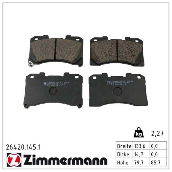ZIMMERMANN 26420.145.1 Bremsbelagsatz, Scheibenbremse