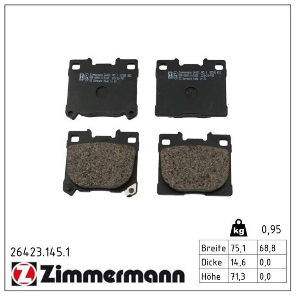 ZIMMERMANN 26423.145.1 Bremsbelagsatz, Scheibenbremse