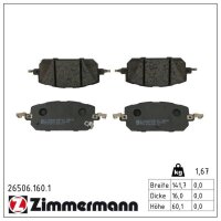 ZIMMERMANN 26506.160.1 Bremsbelagsatz, Scheibenbremse