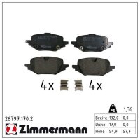 ZIMMERMANN 26797.170.2 Bremsbelagsatz, Scheibenbremse