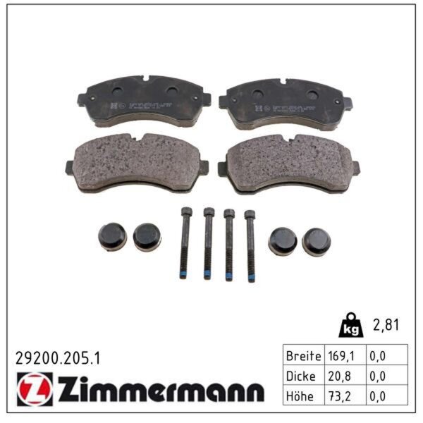 ZIMMERMANN 29200.205.1 Bremsbelagsatz, Scheibenbremse
