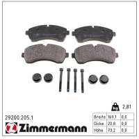 ZIMMERMANN 29200.205.1 Bremsbelagsatz, Scheibenbremse