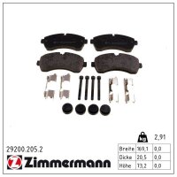 ZIMMERMANN 29200.205.2 Bremsbelagsatz, Scheibenbremse