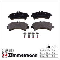 ZIMMERMANN 29217.205.1 Bremsbelagsatz, Scheibenbremse