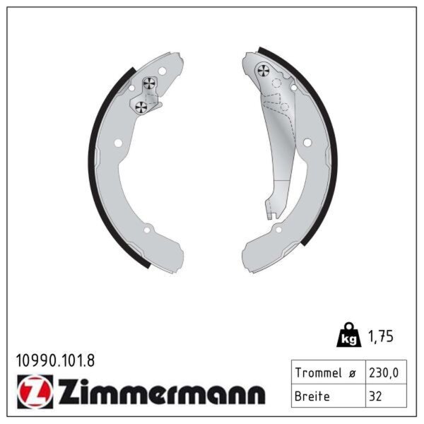 ZIMMERMANN 10990.101.8 Bremsbackensatz