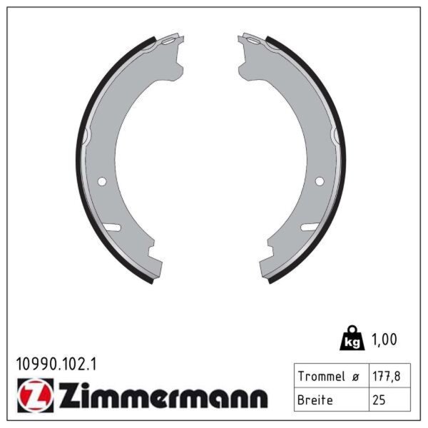 ZIMMERMANN 10990.102.1 Bremsbackensatz, Feststellbremse