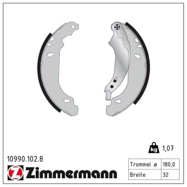 ZIMMERMANN 10990.102.8 Bremsbackensatz