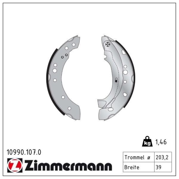 ZIMMERMANN 10990.107.0 Bremsbackensatz