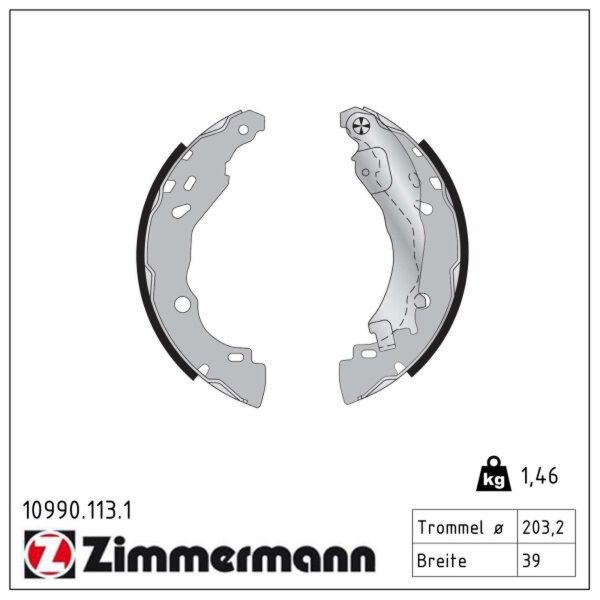 ZIMMERMANN 10990.113.1 Bremsbackensatz