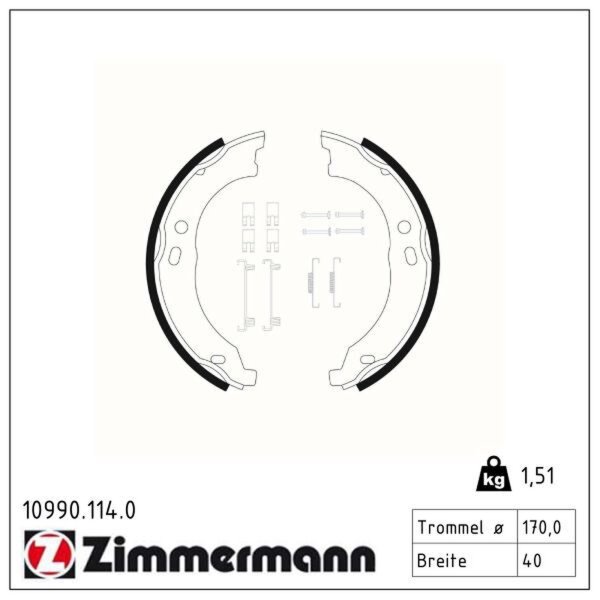 ZIMMERMANN 10990.114.0 Bremsbackensatz, Feststellbremse