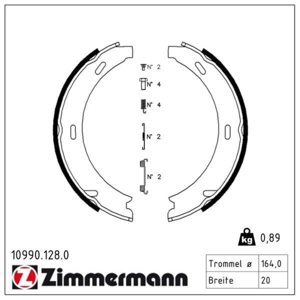 ZIMMERMANN 10990.128.0 Bremsbackensatz, Feststellbremse