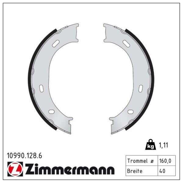 ZIMMERMANN 10990.128.6 Bremsbackensatz, Feststellbremse