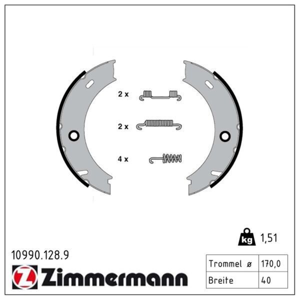ZIMMERMANN 10990.128.9 Bremsbackensatz, Feststellbremse