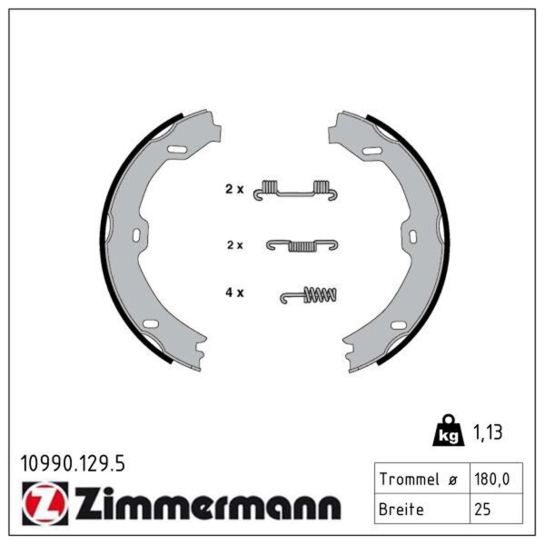 ZIMMERMANN 10990.129.5 Bremsbackensatz, Feststellbremse