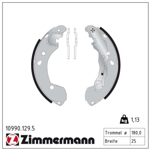 ZIMMERMANN 10990.133.9 Bremsbackensatz