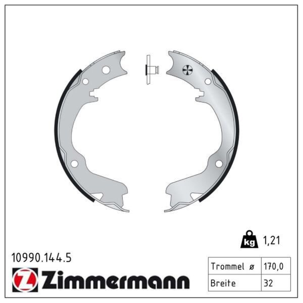 ZIMMERMANN 10990.144.5 Bremsbackensatz, Feststellbremse