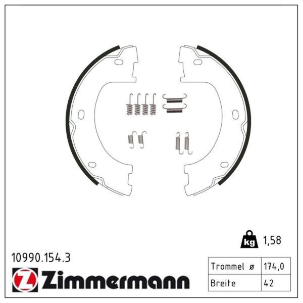 ZIMMERMANN 10990.154.3 Bremsbackensatz, Feststellbremse