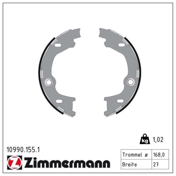 ZIMMERMANN 10990.155.1 Bremsbackensatz, Feststellbremse