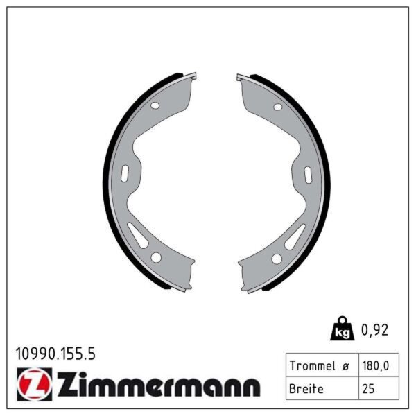 ZIMMERMANN 10990.155.5 Bremsbackensatz, Feststellbremse