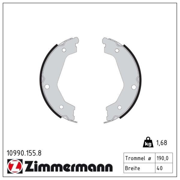 ZIMMERMANN 10990.155.8 Bremsbackensatz, Feststellbremse