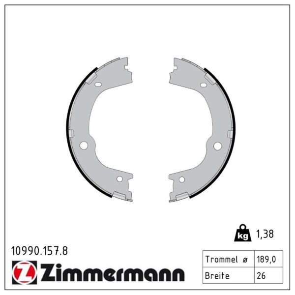 ZIMMERMANN 10990.157.8 Bremsbackensatz, Feststellbremse