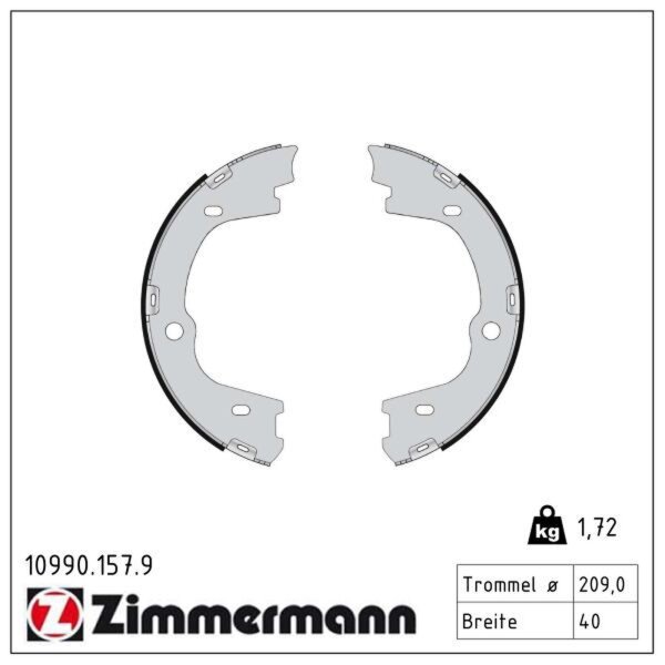 ZIMMERMANN 10990.157.9 Bremsbackensatz, Feststellbremse