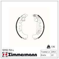 ZIMMERMANN 10990.158.4 Bremsbackensatz
