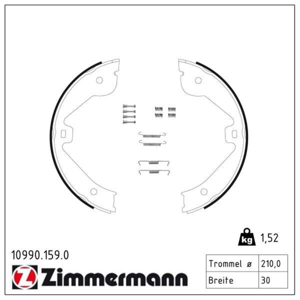 ZIMMERMANN 10990.159.0 Bremsbackensatz, Feststellbremse