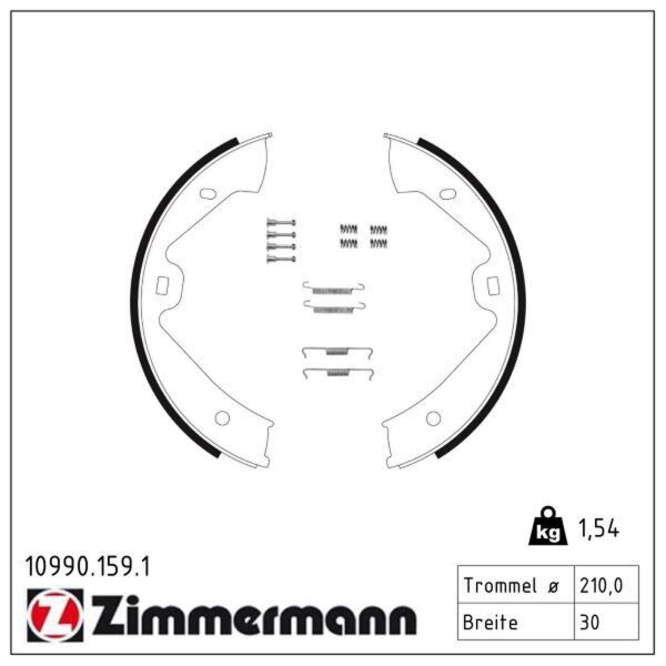ZIMMERMANN 10990.159.1 Bremsbackensatz, Feststellbremse