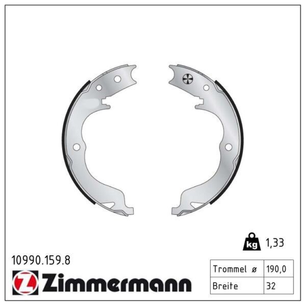 ZIMMERMANN 10990.159.8 Bremsbackensatz, Feststellbremse