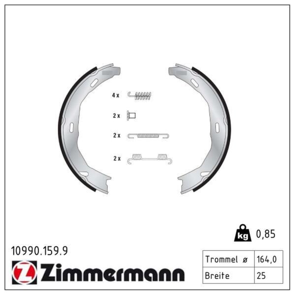 ZIMMERMANN 10990.159.9 Bremsbackensatz, Feststellbremse