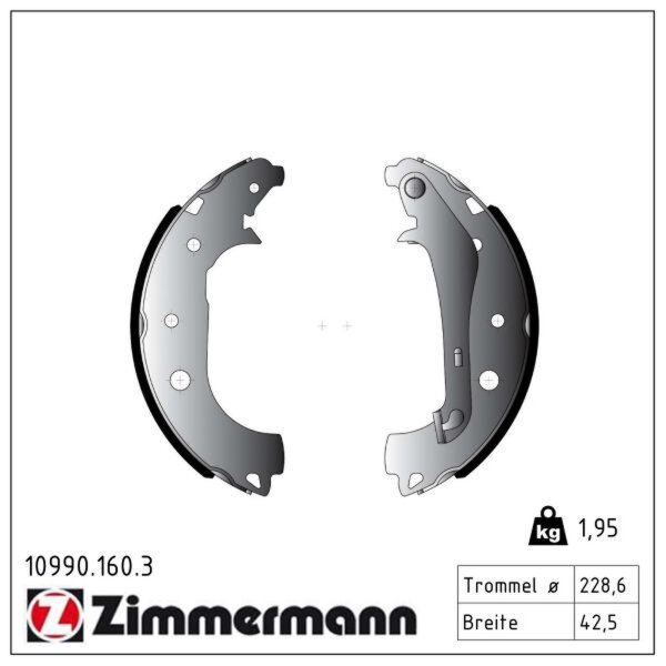 ZIMMERMANN 10990.160.3 Bremsbackensatz