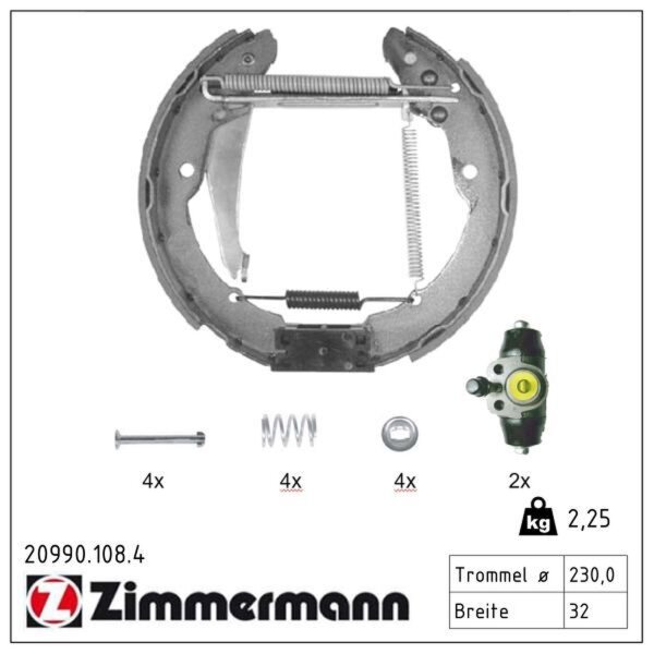 ZIMMERMANN 20990.108.4 Bremsbackensatz