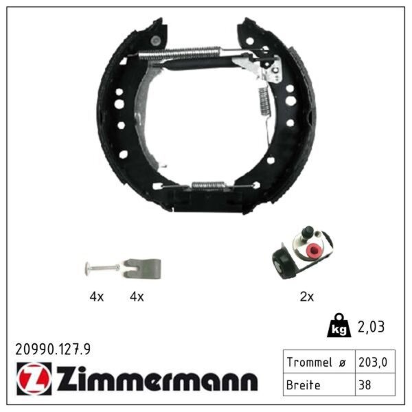 ZIMMERMANN 20990.127.9 Bremsbackensatz